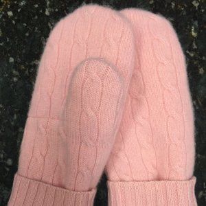 Pink Felted Cashmere Mittens made from Tommy Hilfiger Sweater